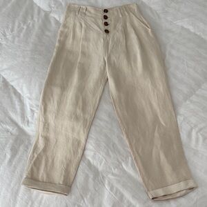 Joie Beige Button-Up Chinos
